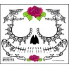 Black Lacey Web Sugar Skull Day of the Dead Temporary Face Tattoo