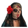 Black Lacey Web Sugar Skull Day of the Dead Temporary Face Tattoo