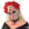 Black Lacey Web Sugar Skull Day of the Dead Temporary Face Tattoo