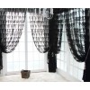 NAVA Black Sexy Rich Vintage French Lace Window Curtain Drape Panel Veil (79"X 108")