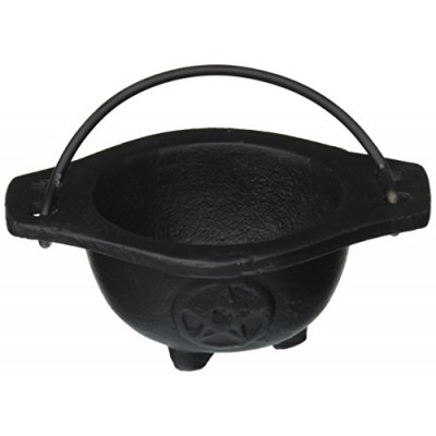 New Age Imports Inc. Small Pentagram Cast Iron Cauldron, 3 inches diameter