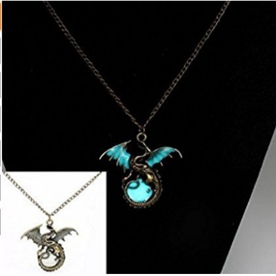 Fairy Dragon Glow In The Dark Pendant Necklace Chain Magic Steampunk Pretty Gift