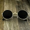 NIKKIEYEWEAR - Vintage Gothic Steampunk Embossed Side Shields Sunglasses (Gold Frame - Black Lens)