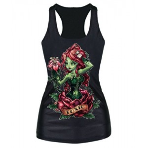 Ninimour- Digital Print Gothic Punk Tank Top Bodysuit (Poison Ivy)