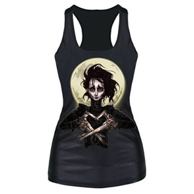 Ninimour- Fashion Digital Print Gothic Steampunk Tank Top (M, Scissorhands)