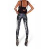OUCHI Women Casual Digital Print Full Length Stretchy Sheath Tight Leggings One Size Gothic Black
