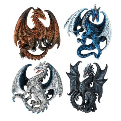 Dragon's Lair Ruth Thompson Set of 4 Collectible Sculptural Dragons Refrigerator Magnets Gift Decor