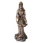 Pacific Giftware Bronze Kuan Yin Kwan Ying Statue Figure Deity Chinese Goddess of Compassion