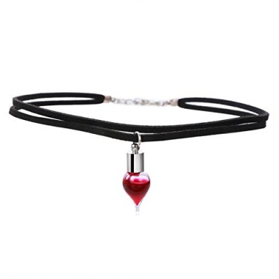 Halloween's Vampire Blood Vial Double Layer Cord Choker Necklaces