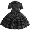 Partiss Women Long Sleeve Multi Layer Sweet Lolita Gothic Lolita Dress, M, Black