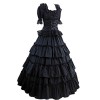 Partiss Women Multi-Layer Floor-length Gothic Victorian Lolita Dress, S, Black