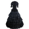 Partiss Women Multi-Layer Floor-length Gothic Victorian Lolita Dress, S, Black