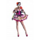 Party King Day Of The Dead Women's Costume Set with Mask, Multi, Small