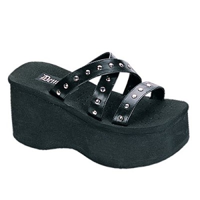 Demonia By Pleaser Women's Funn-19 Sandal,Black Polyurethane,6 M US