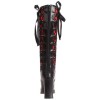 Pleaser Women's Crypto-106/B Knee-High Boot,Black/Red,6 M US