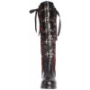 Pleaser Women's Crypto-106/B Knee-High Boot,Black/Red,6 M US