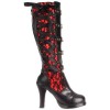 Pleaser Women's Crypto-106/B Knee-High Boot,Black/Red,6 M US