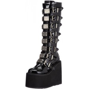 Pleaser Women's Swing-815 Knee-High Boot,Black Patent,8 M US