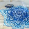 Popular Handicrafts Large Round Lotus Flower Mandala Tapestry-100% Cotton-Outdoor Beach Roundie-Hippie Gypsy Boho Throwl Tablecloth Wall Hanging Yo...