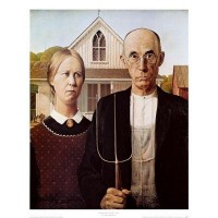 American Gothic, Art Poster by Grant Wood Art Poster Print by Grant Wood, 9x11