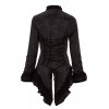 Elegant Black Victorian Jacket with Lace Embellishments – Size US 12