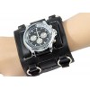 Hot Selling Black Hip-hop Gothic Punk Style Men Watch 7.5cm Wide Leather Cuff Watch Fashion Watch Fashion Watch so Luxury