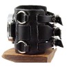 02 Big Black Hip-hop Rock/gothic/punk Style Men Watch 7.5cm Wide Leather Cuff Wristwatch Fashion Watch