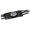 02 Big Black Hip-hop Rock/gothic/punk Style Men Watch 7.5cm Wide Leather Cuff Wristwatch Fashion Watch