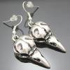 Q&Q Fashion Vintage Silver Plated Skull Bird Crow Viking Raven Gothic Punk Emo Steampunk Dangle Earrings