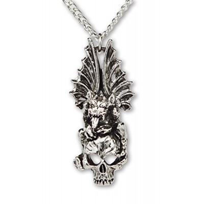 Gothic Gargoyle with Skull Medieval Renaissance Pendant Necklace