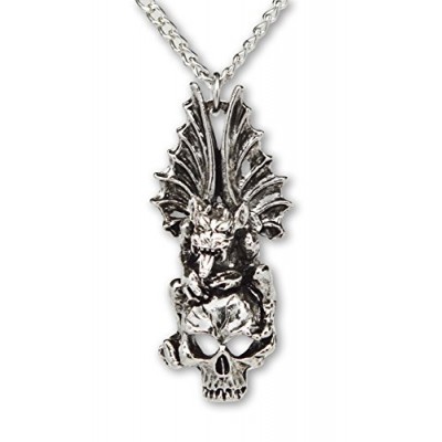 Gothic Gargoyle with Skull Medieval Renaissance Pendant Necklace