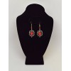 Gothic Red Rose Cameo Earrings Surrounded by Thorns with Red Bead