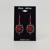 Gothic Red Rose Cameo Earrings Surrounded by Thorns with Red Bead