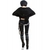 Refuse to be Usual women's Ultra long Tie Dye Gothic Punk Leggings Black X-Large