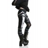 Refuse to be Usual women's Ultra long Tie Dye Gothic Punk Leggings Black X-Large