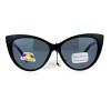 SA106 Antiglare Polarized Lens Gothic Cross Arm Cat Eye Sunglasses Black Silver