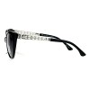 SA106 Antiglare Polarized Lens Gothic Cross Arm Cat Eye Sunglasses Black Silver