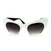 SA106 Unique Avant Garde Crop Bottom Gothic Cat Eye Sunglasses White Black