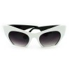 SA106 Unique Avant Garde Crop Bottom Gothic Cat Eye Sunglasses White Black