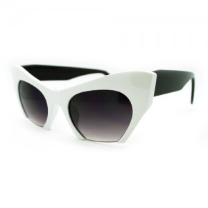 SA106 Unique Avant Garde Crop Bottom Gothic Cat Eye Sunglasses White Black SA106 Unique Avant Garde Crop Bottom Gothic Cat Eye Sunglasses White Black