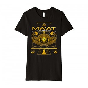 Womens AKD- MA'AT MAAT Sacred Geometry Science Egyptian T-Shirt Medium Black