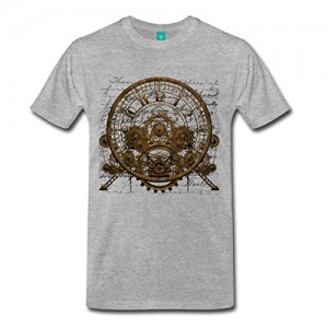 Spreadshirt Men's Steampunk Vintage Clock T-Shirt, heather gray, 3X Spreadshirt Men's Steampunk Vintage Clock T-Shirt, heather gray, 3X