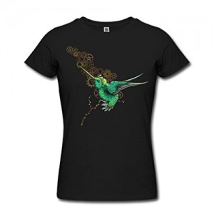 Steampunk Hummingbird Women's T-Shirt by American Apparel by Spreadshirt, 2XL, black