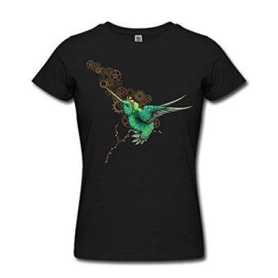 Steampunk Hummingbird Women's T-Shirt by American Apparel by Spreadshirt, 2XL, black