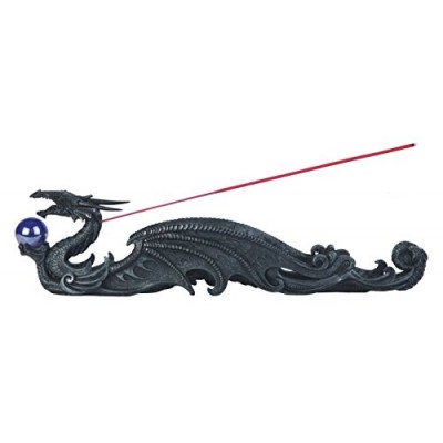 StealStreet SS-G-71436 Dark Dragon Holding Orb Incense Burner, 12.5"