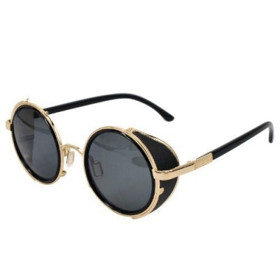 Ucspai Classic Sidestreet Crosswalk Sidecups Steampunk Sunglasses Gold&black Frame