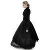 Elegant Spring Fancy Black Woman Gothic Lace Long Dress Coat (M)