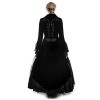 Elegant Spring Fancy Black Woman Gothic Lace Long Dress Coat (M)