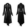 Elegant Spring Fancy Black Woman Gothic Lace Long Dress Coat (M)