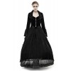 Elegant Spring Fancy Black Woman Gothic Lace Long Dress Coat (M)